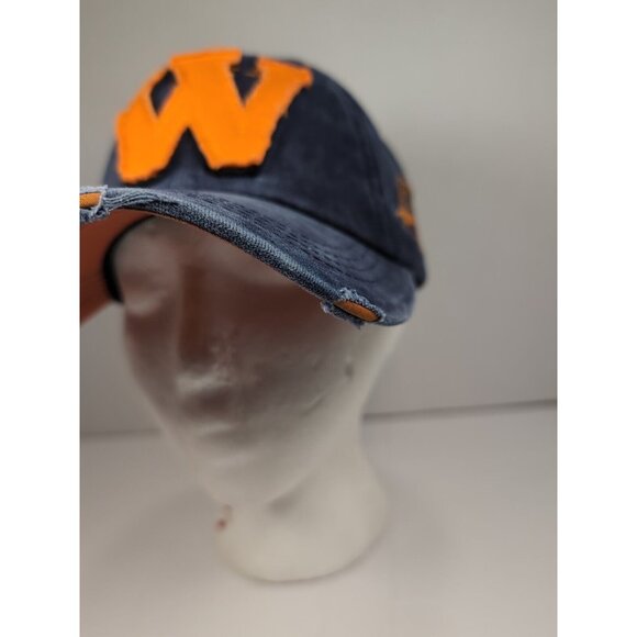 Mild Jokers 1598 Who What Why Baseball Hat Men's Blue Adjustable Distressed Cap - Picture 3 of 8